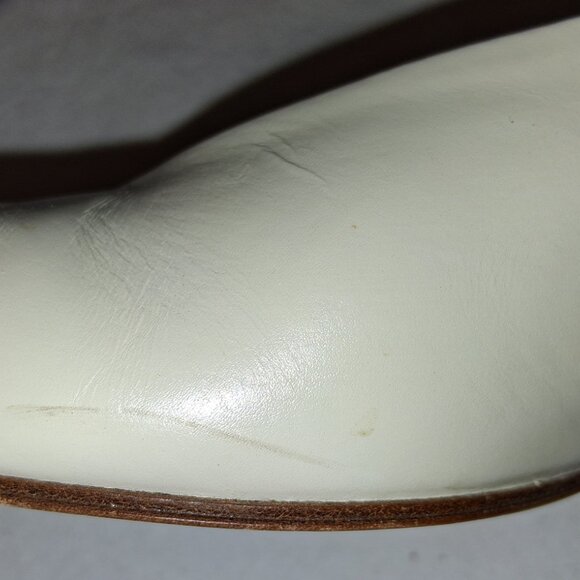 Vintage Nickels Ivory Calf Leather Italy Classic Pumps Heels w/Box NATASHA 8M - Picture 7 of 8